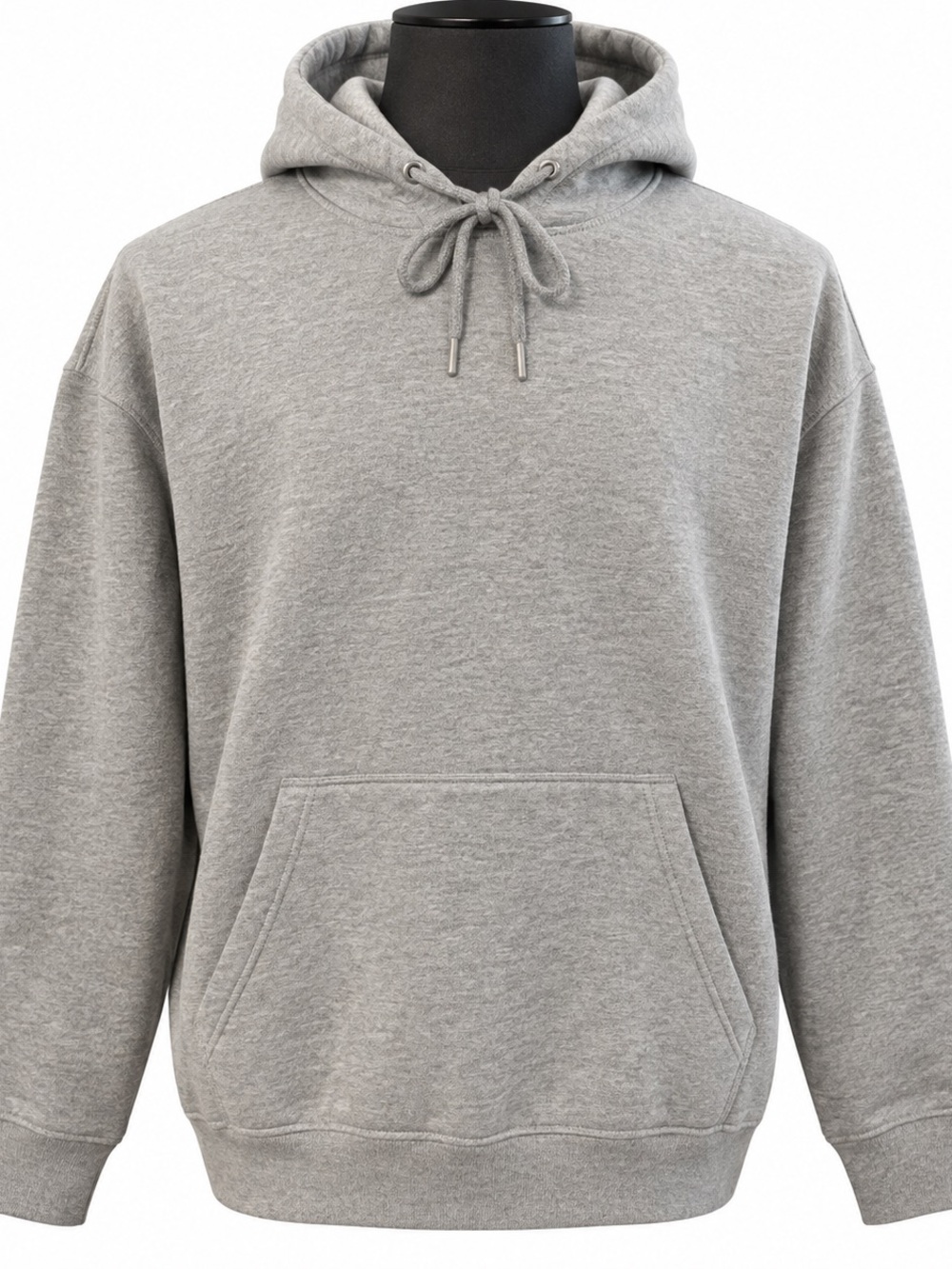 Men's Grey Pullover Hoodie with Kangaroo Pocket